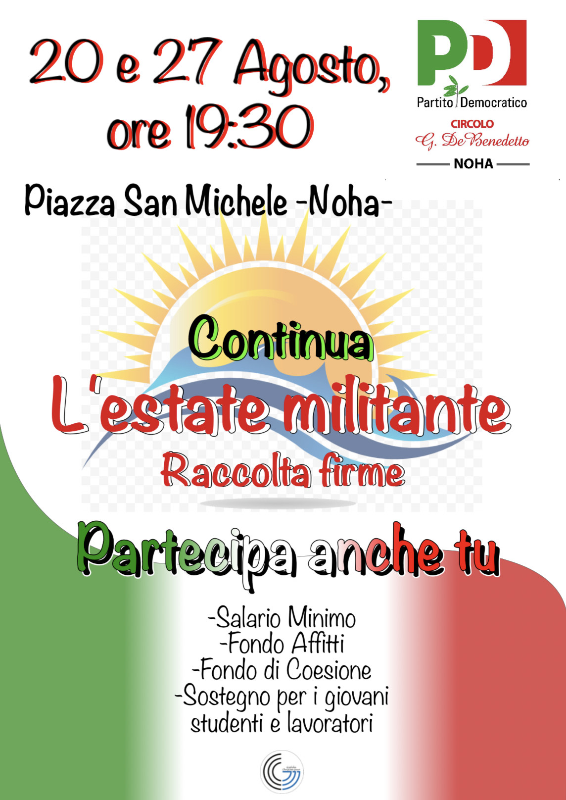 L’estate militante del PD di Noha. Il punto di vista del segretario Michele Scalese