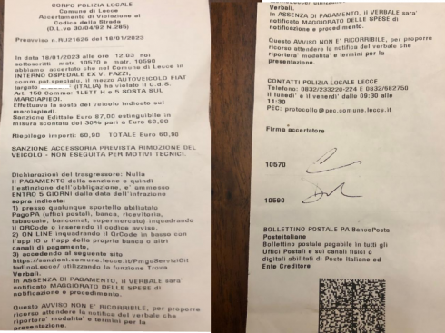 Multato nel parcheggio dell’ospedale nell’ex Vito Fazzi. Dipendenti in rivolta