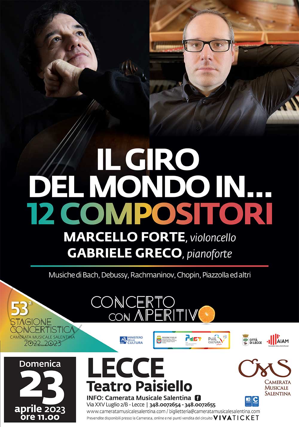 Terzo appuntamento con i Concerti con Aperitivo della Camerata Musicale Salentina