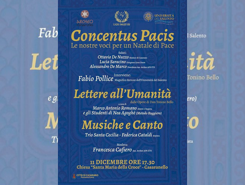 “Concentus Pacis”: voci che cantano, parlano e leggono in coro per la Pace