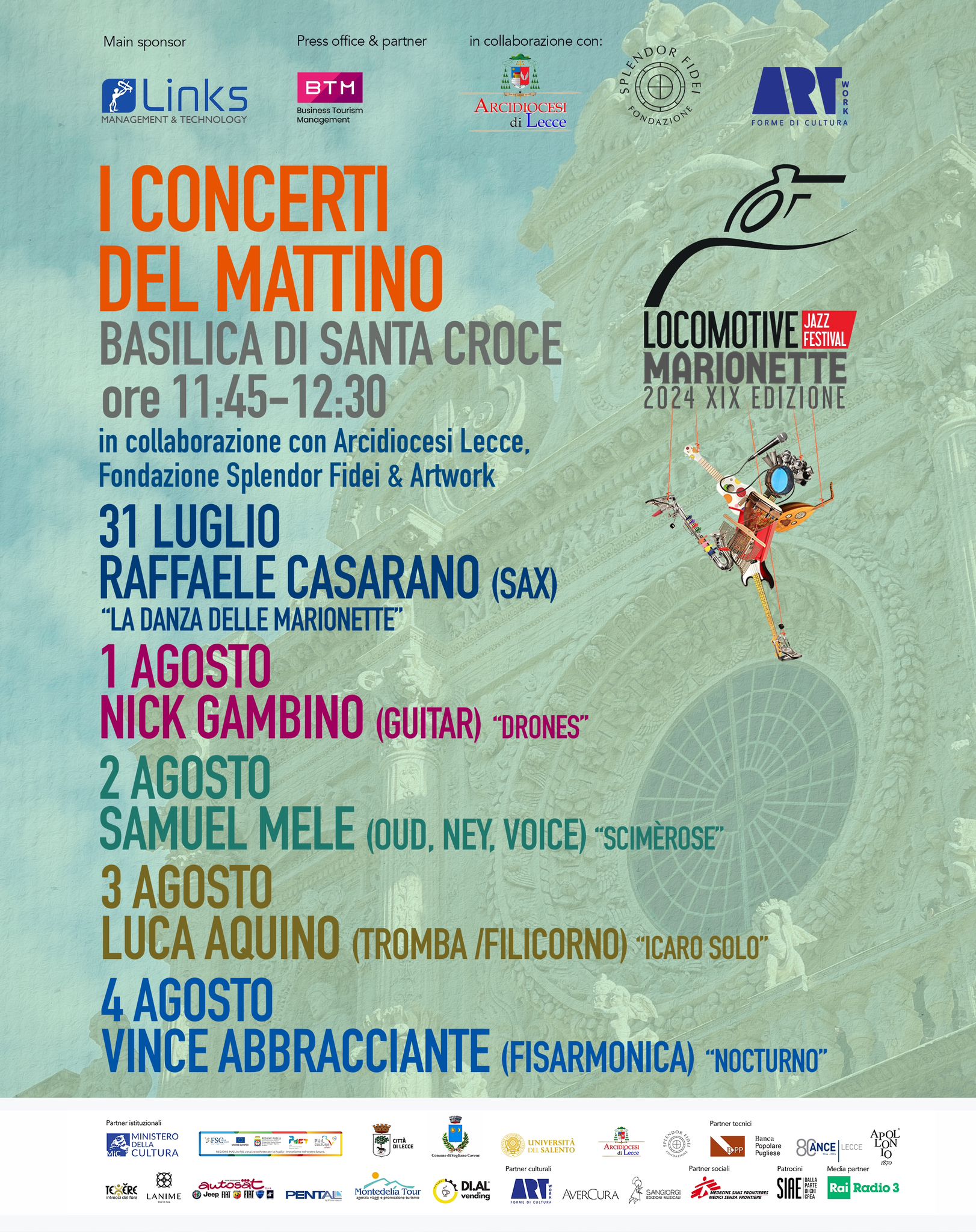 Locomotive Jazz Festival, il viaggio artistico del jazz nel Salento ed i Concerti del Mattino.